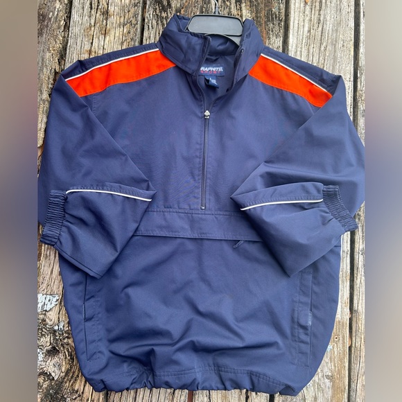 Graphite Sport Mens Half Zip Small Pullover Windbreaker with Hooded Collar A-3 - Picture 2 of 5